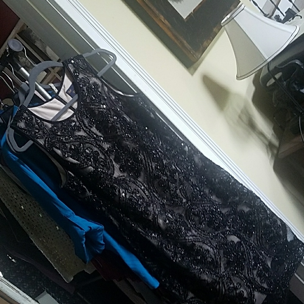 Black over nude dress
